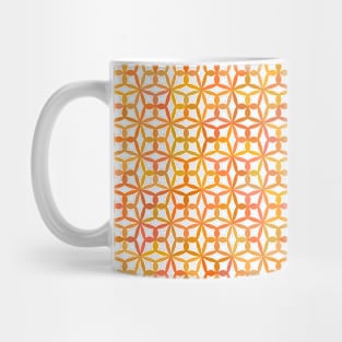 Geometric Flower Petal Pattern (Orange) Mug